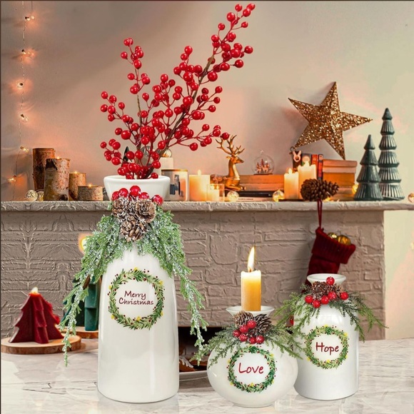 $37.99 Christmas Vase- 3 Set for Indoor Home Decor,Christmas Decorations -Vases - Picture 2 of 7